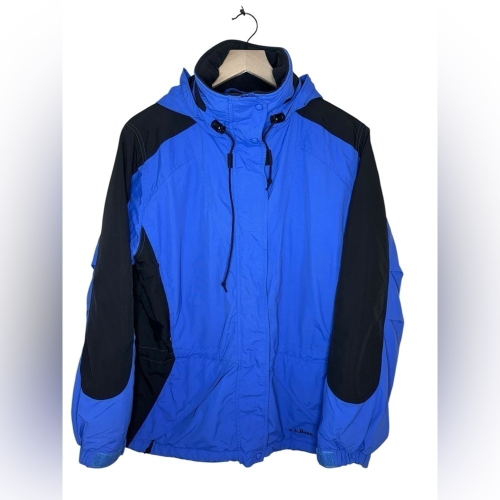 L.L Bean Insulated Hooded Nylon Jacket Womens Size M Blue
